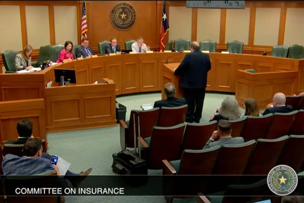 Robert McDorman testifies before the 87th Texas Legislature about insurance matters